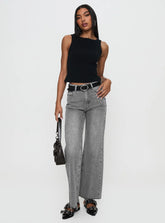 Henesey High Rise Straight Leg Jeans Washed Grey